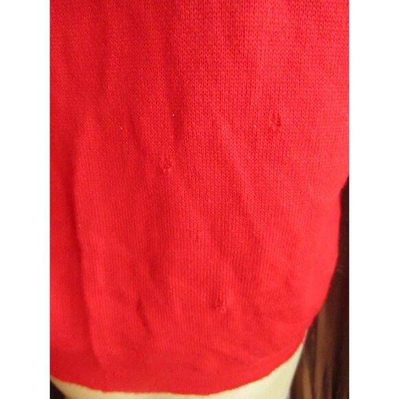 Medium Vintage Women's Cardigan Sweater 60s Grannycore Blood Red/Gray Minnesota - Picture 7 of 7